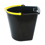 BALDE PLASTICO PRETO 16L ALCA AMARELA