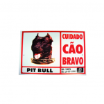 PLACA ADVERT. PIT BULL NEGRO